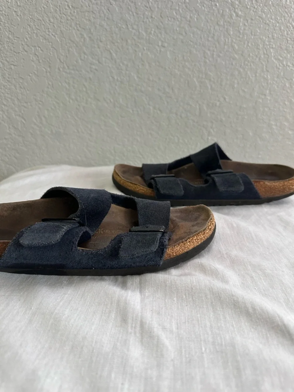 Birkenstock Arizona Soft Footbed Sandals Navy Suede Size 41 US Men 8 Women 10